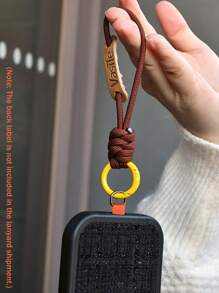1 件棕色涤纶多用途钥匙扣，创意手机挂绳环，时尚耐用的汽车钥匙扣