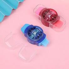 1/4 件创意手表造型卷笔刀，橡皮擦三合一手表造型卷笔刀，手动卷笔刀，适用于学校用品，返校 - 多色 - 查看 4