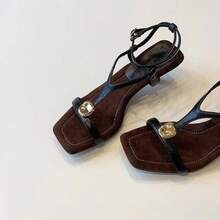 Women Heeled Sandals - 黑色 - 查看 1
