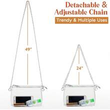Clear Crossbody Bag With Zipper Closure, Transparent Purse For Concert Sports - 銀色 - 查看 10