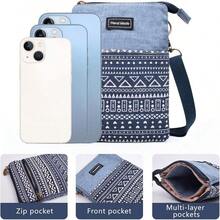 Small Crossbody Bag For Women Mobile Phone Purse National Pattern Shoulder Bag Handbags Coin Pouch For Women - W Blue - View 4