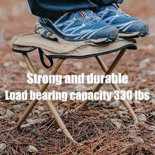 Portable Collapsible Stool & Folding Chair, Lightweight Portable Chair For Adults, Holds Up To 250LBS, Small Camping Stool For Hiking & Fishing - 黑色 - 查看 6