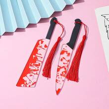 1/6 件血腥恐怖亚克力水晶刀书签血腥恐怖礼物送给朋友万圣节礼物复活节礼物送给男士女士