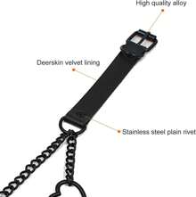 Love Heart Choker Collar Necklace, Adjustable Leather Punk PU Necklace Goth Choker Soft Collar Chain For Women