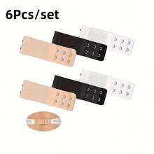 Pacote com 3/6 extensões de sutiã feminino, extensões elásticas ajustáveis para alças de sutiã, acessórios macios para sutiã, cores sortidas, ajuste confortável - Multicolorido - Ver 16