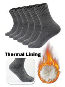 3 đôi tất cổ cao bằng vải nỉ dày dặn dành cho nữ, tất lông ấm áp và bền cho mùa thu/đông, tất giữ nhiệt mềm mại và thoải mái khi đi sàn, tất ngủ - Nhiều màu - Xem 4