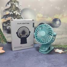 便携式夹式风扇，可充电，720°可调节，带LED灯，小巧桌面风扇，强劲静音，3档风速，USB充电，迷你个人降温风扇，适用于桌面、家庭办公室、婴儿车、露营，女士礼物 - 新2 - 查看 11