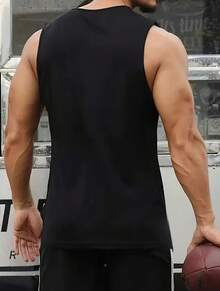 Los Angeles Scoop Neck Black Tank Top Summer - Black - View 3