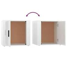 Mesita de noche Larryhot Blanco Brillo 50x39x47 cm, bonita y práctica, ideal para almacenaje y decoración del hogar - Blanco - Ver 8