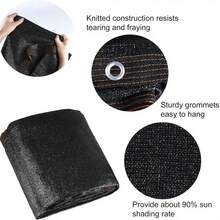 1pc 13.12ft X 13.12ft Sun Shade Net, Thickened Anti-UV Mesh Shading Net For Balcony, Greenhouse, Black