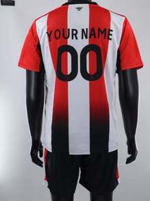 定制布伦特福德足球俱乐部球衣，带有个性化图形、徽标、名称和号码，男女通用，透气速干运动 T 恤，适合羽毛球、排球和足球训练 - 彩色 - 查看 5