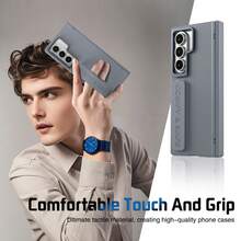 VIETAO 时尚相机手柄手机壳，兼容三星 Galaxy Z Fold 4/5/6/7，便携式腕带手机套，防水防震防摔防刮花 - 灰色 - 查看 7