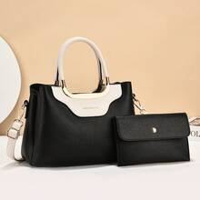 Women Top Handle Bags - 白格子拼白 - 查看 1