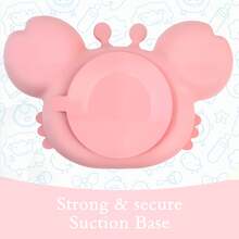 Ai Bei Parent Co. Divided Unbreakable Silicone Baby And Toddler Plates - Non-Slip - Dishwasher And Microwave Safe - Silicone - 粉色 - 查看 7