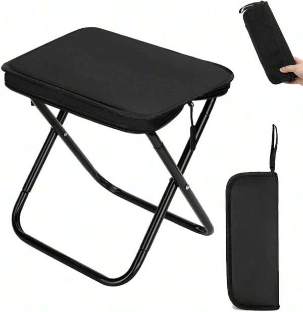 Portable Collapsible Stool & Folding Chair, Lightweight Portable Chair For Adults, Holds Up To 250LBS, Small Camping Stool For Hiking & Fishing