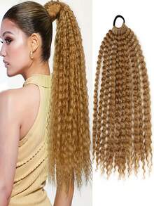Elegant Curly Synthetic Ponytail, Wrap Around Ponytail Extensions, Deep Curly Rope Hair Accessory, 20 Inch Long Afro Ponytail, 1 Bunch Ladies Coiffure Ponytail