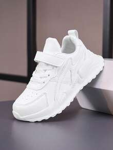 Casual Comfortable Solid Color Low Top Sneakers For Girls, Non-Slip Shock-Absorbing Sport Shoes For All Seasons - White - View 7