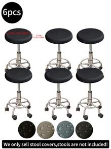 1pc/2pcs/4pcs/6pcs/30pcs Khaki Waterproof Milk Silk Coated Round Stool Covers, Modern Style, All-Season Dustproof Removable Elastic High-End Bar Stool Slipcovers, Suitable For Home, Bar Etc., Black, Light Grey, Meteor Grey