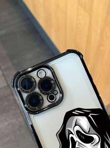 1 pieza Funda protectora de TPU a prueba de golpes con calavera de estilo Halloween/Diablo enchapada para iPhone 17 Pro Max/Air 16 Pro Max/16 Pro/16/15 Pro/15/13 Pro Max/12 Pro Max/15 Pro Max/14 Pro Max/13 y Galaxy S25 Ultra/Galaxy S24 Ultra/Galaxy S23/Galaxy S22/Galaxy S21