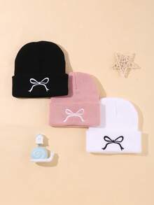 3 件套温暖婴儿冬季帽子 – 柔软针织帽，适合男婴和女婴 - 彩色 - 查看 2