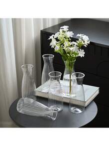 透明塑料圆柱花瓶，透明玻璃花瓶，现代风格花盆，花卉容器，家居装饰理想之选，无需电源或电池，房间装饰花瓶，玻璃花瓶 - 彩色 - 查看 5