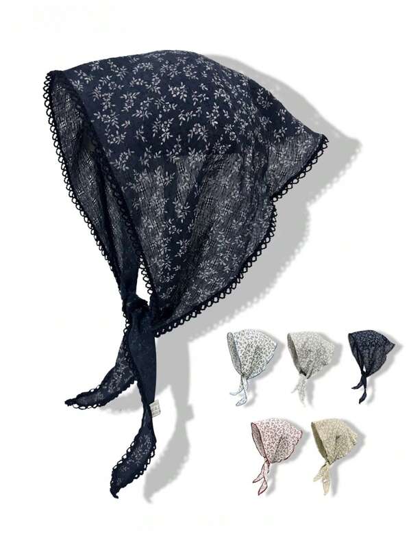 1 pièce Foulard, bandeau, tour de cou à fleurs marguerite triangulaire, printemps/automne