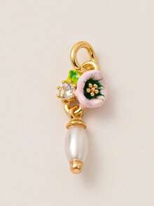 1PC Fashionable DIY Fruit Plant Jade Necklace Pendant, Simple Daily Gold-Plated Color Retention 18K Pendant