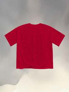 Mind - Healing Message Tee: Mental Health Focus (220g Cotton T-Shirt) Printed T-Shirt, Graphic Tee, Unisex T-Shirt, Casual And Comfortable, Men's Cotton T-Shirt. Interesting Pattern T-Shirts, Street Life, Home Leisure, Friends Gathering,Graphic Tees Men - Red - View 2