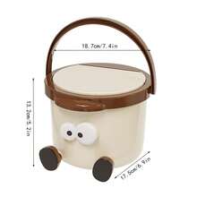 1pc桌面垃圾桶/按压式创意家居/宿舍/卧室/客厅使用，可爱大容量卡通纸篓