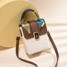 Women Shoulder Bags - 土黃拼咖啡 - 查看 1