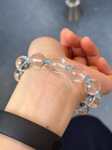 Transparent Glass Round Beads, Icy Clear Glass Beads For DIY Jewelry, Bracelets, Necklaces, Garment Weaving-25pcs