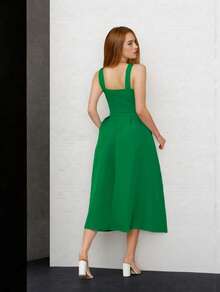 Tailored Dress With Cups Fashion Items!!! - Verde - Ver 2