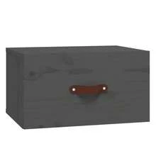 Comodino dA, Parete Larryhot Grigio 40x29,5x22 cm, bello e pratico, ideale per riporre oggetti e decorare la casa - Grigio - Visualizzare 3