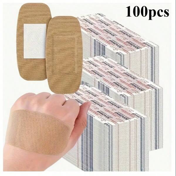 50/100pcs Of Oversized Emergency Bandages - Heavy-Duty, High-Quality, Breathable, Covering A Large Area, Suitable For Sports, Cardiopulmonary Resuscitation, Small Wounds - Hypoallergenic Adhesive, Ideal Choice For Home, Gym, And Travel For Emergency Kit Bag