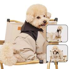 Winddichter Hunde-Regenmantel/Parka, Hunde-Kapuzen-Hosenträger-Hut, 4-Bein reflektierende gestreifte Hunde-Regenjacke, transparenter winddichter Hunde-Regen- und Schneeanzug, geeignet für große, mittlere und kleine Hunde - Verschiedenfarbig - Übersicht 4