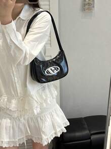 2025新款法式腋下女包，小众设计单肩时尚百搭链条包 - 黑色 - 查看 3