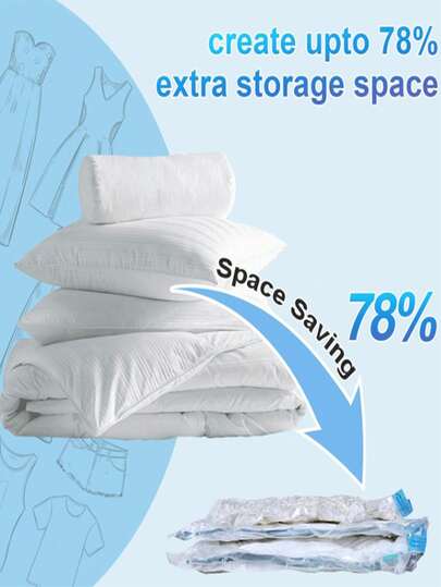 节省空间的真空储物袋，带旅行手动泵的巨型真空密封袋，用于衣物、棉被、毛毯收纳、床上用品的真空密封储物袋，衣柜收纳袋，真空储物袋，衣柜衣物收纳袋，毛毯收纳袋，万圣节装饰，万圣节服装，秋季装饰，节日装饰