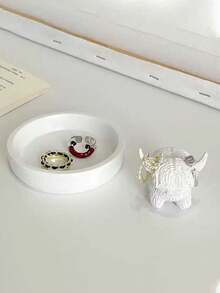 1个创意苏格兰高地牛首饰碟，创意可爱奶牛收纳架，可爱别致的设计，桌面必备，现代抽象艺术树脂雕塑，适用于家居装饰、房间装饰、客厅餐桌装饰、餐桌办公桌摆件，现代家居装饰，适合客厅和卧室，中心装饰品，母亲节礼物，毕业礼物，婚礼装饰 - 彩色 - 查看 4