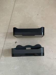 Soap Box Wall Mounted Bathroom Double Layer Soap Drain Box Home Bathroom Wall Soap Rack - Grey - View 6