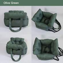 HAZOOWILL Asiento de coche para transportar mascotas, cama de viaje portátil y cálida para perros y gatos de menos de 11 kg con arnés de ajustable, asa y correa para el hombro, se adapta a los asientos delanteros/traseros del coche y al interior, regalo de Navidad para invierno/otoño