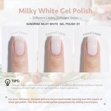 Neutral Gel Nail Polish 15ml Milky White Jelly Gel Polish Set Nude Color Translucent Nail Gel Soak Off UV LED Nail Lamp Jelly Sheer Gel Polish Nail Art Gel 0.5Oz - D1-乳白色 - 查看 3