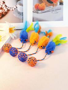 1入組模擬老鼠鈴貓玩具，真實的聲音，互動有趣的寵物毛絨玩具，僅適用於貓