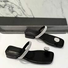 Women Flat Sandals - 黑色 - 查看 4