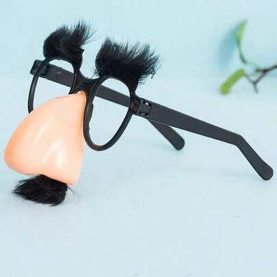 1pc Alluring Black Halloween Funny Glasses. Elegant Eyelashes, Detachable Nose And Mustache - Unisex Party Accessory. Spooky Ghost Glasses Bring Ghostly Fun