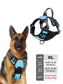 High Visibility Dog Harness - Durable, Adjustable, Comfortable, Non-Choking Design - Ideal For Outdoor Adventures, Available In Multiple Sizes - Suitable For Small, Medium And Large Pet Dogs (If Unsure Between 2 Sizes, Opt For The Larger Size As It Can Be Adjusted)