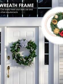 1 Stück Holzkranz Rahmen mit vorgefertigten Löchern, vielseitig verwendbarer unbehandelter Holzkranz zum Erstellen schöner Blumenarrangements, Heimdekoration, Weihnachts- und Osterbasteleien, Weihnachtsdekoration, Raumdekoration Winter