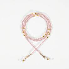 时尚水晶串珠眼镜链，黑色口罩/太阳镜挂绳带眼镜配件女士