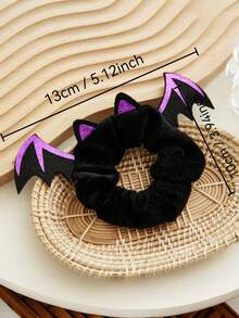 1 szt. gumek do włosów na Halloween z uroczymi akcentami nietoperza i pająka, modne gumki do włosów z materiału Y2K, fantazyjne gumki w kreskówkowym stylu dla kobiet - świąteczne akcesoria do włosów na imprezy