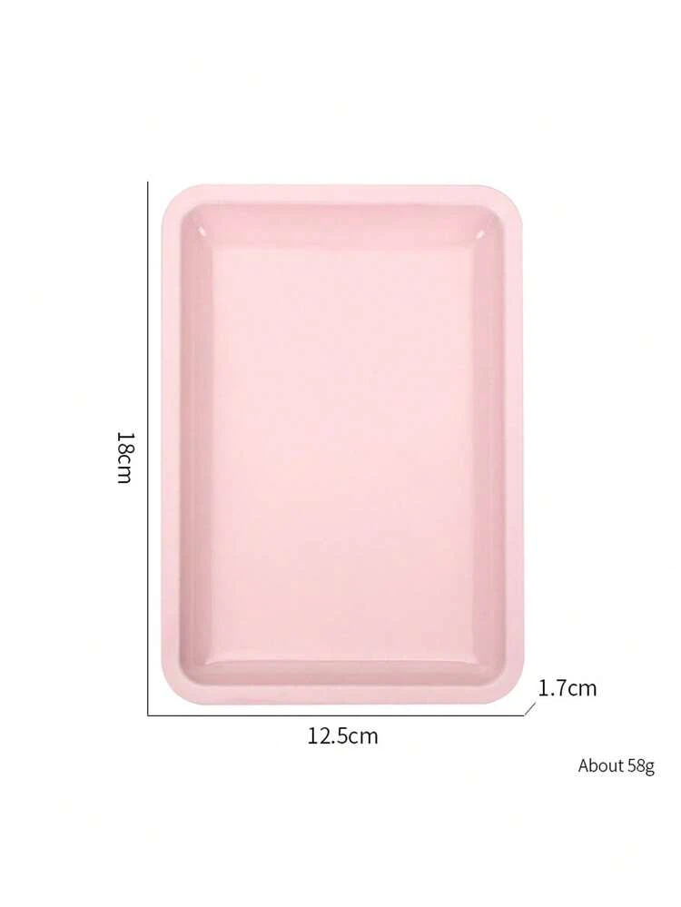 1pc Stainless Steel Disinfection Tray Set, Including Kidney Tray, Square Tray, Heart Tray, Oval Tray, Heat-Resistant Beauty & Nail Care Tools, Portable Disinfection Tray For Nail Salon - Pink - View 12