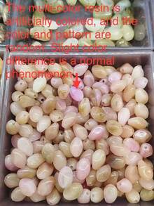 一对优雅性感的不对称几何波浪纹仿玉多色花卉木纹水墨图案树脂吊坠耳环，搭配金色心形耳钉，适合派对、节日、旅行佩戴。每颗树脂珠的颜色和图案都独一无二，模具痕迹属于正常现象。 - 彩色 - 查看 6